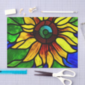 Rustige Glas in lood Kijk uit Land Sunflower Tissuepapier (Craft)