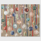 Rustige  glazen siervoorwerpen op lint cadeaupapier (Vlak)