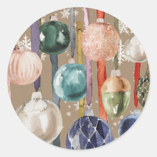 Rustige  glazen siervoorwerpen op lint ronde sticker