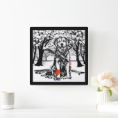 Rustige GLEN Golden Retriever Vierkante Klok (Huis)