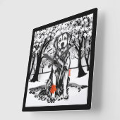 Rustige GLEN Golden Retriever Vierkante Klok (Hoek)