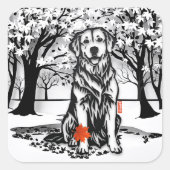Rustige GLEN Golden Retriever Vierkante Sticker (Voorkant)