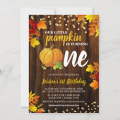 Rustige Glitter Pompoen Herfst Neutraal 1e Verjaar Kaart (Voorkant)
