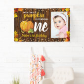 Rustige Glitter Pompoen Herfst Neutraal 1e Verjaar Spandoek (Insitu)