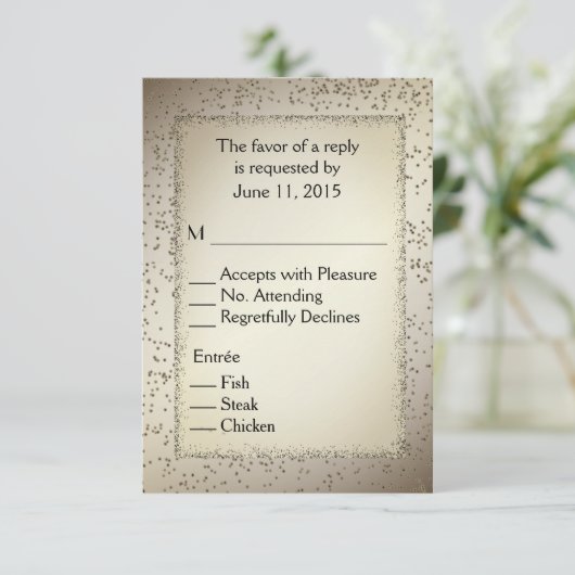 Rustige Glitter RSVP w Entree Choices (Staand voorkant)