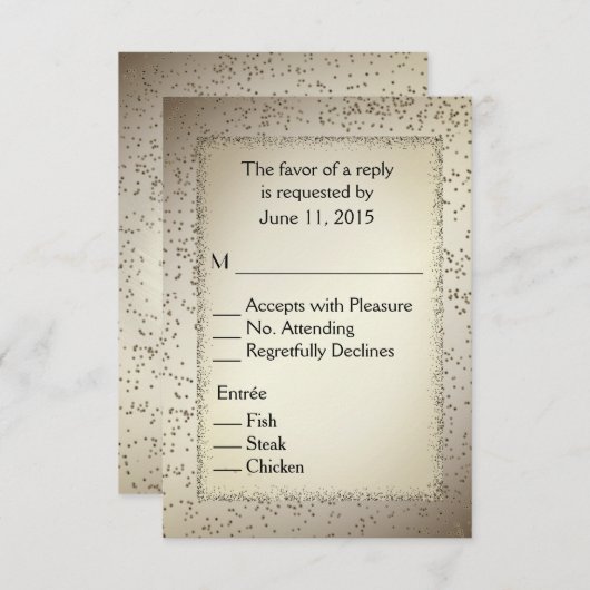 Rustige Glitter RSVP w Entree Choices (Voorkant / Achterkant)