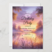 Rustige gloed van de avond bij het meer kaart (Voorkant)