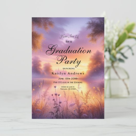 Rustige gloed van de avond bij het meer kaart (Staand voorkant)