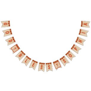 Rustige God Zegen Doop Eerste Communie Rode Klapro Vlaggetjes