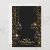 Rustige Gold Black kerstfeest Kaart (Achterkant)
