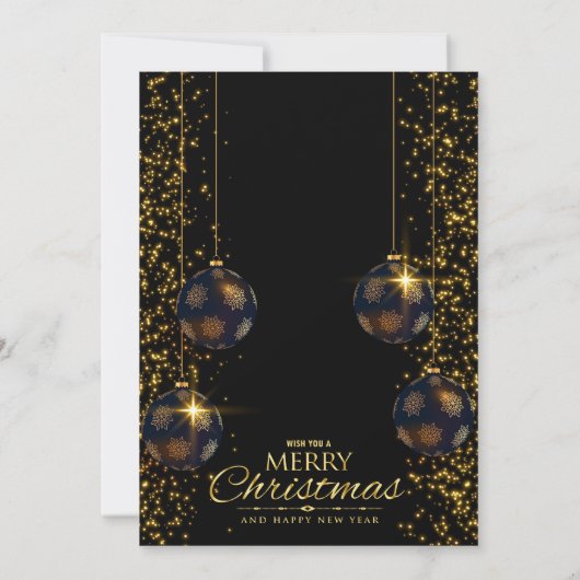 Rustige Gold Black kerstfeest Kaart (Achterkant)