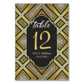 Rustige Gold Black Pattern Table Number Kaarten (Achterkant)