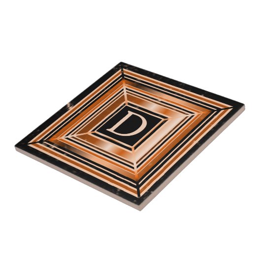 Rustige Gold- en zwarte geometrische keramische te Tegeltje (Zijkant)