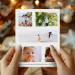 Rustige Gold Foil kerstfamilie Foto-collage Briefkaart<br><div class="desc">Deze eenvoudige en elegante foto van de gouden folie van de familie Merry kerstkaart is een plek voor u om uw namen toe te voegen, een bericht op de voor- en achterkant in mooie typografie, en ruimte voor u om uw eigen fotomontage toe te voegen (met ruimte voor vijf foto's)....</div>