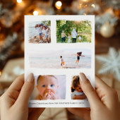 Rustige Gold Foil kerstfamilie Foto-collage Briefkaart