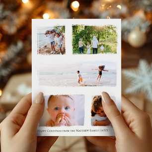 Rustige Gold Foil kerstfamilie Foto-collage Briefkaart