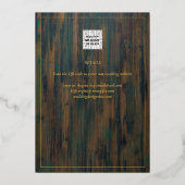 Rustige GOLD FOIL Text Wood Kijk Weddenschap Folie Uitnodiging (Achterkant)
