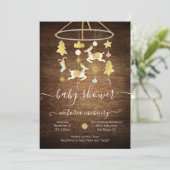 Rustige Gold kerstfeestdag mobiel Baby shower Kaart (Staand voorkant)