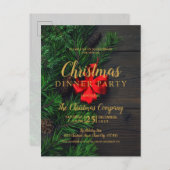 Rustige Gold kerstfeestdag Uitnodiging Briefkaart (Voorkant / Achterkant)