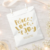 Rustige Gold Peace Love & Joy Holiday Kerstmis Bedankzakje (Geknipt)