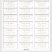 Rustige Gold Script Wedding Guest-Adresetiketten Sticker (Vel)