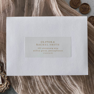 Rustige Gold Script Wedding Guest-Adresetiketten Sticker