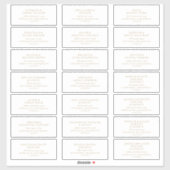 Rustige Gold Script Wedding Guest-Adresetiketten Sticker (Vel)