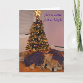 Rustige Golden Retriever vakantie Feestdagen Kaart