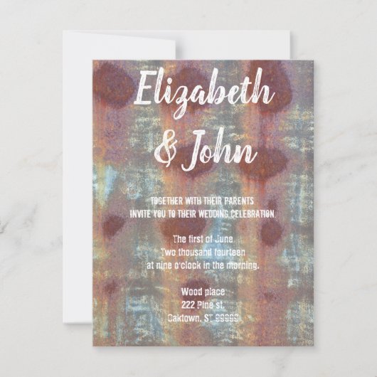 Rustige golfplaten Metal Wedding Invitaties Kaart (Voorkant)