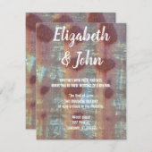 Rustige golfplaten Metal Wedding Invitaties Kaart (Voorkant / Achterkant)
