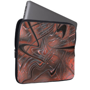 Rustige golvende streken met rookschaduw op holle laptop sleeve