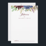 Rustige goudbladeren en Floral Calligraphy Wedding Advieskaart<br><div class="desc">Deze roestachtige goudbladeren en de florale kalligrafie-bruiloft zijn perfect voor een moderne bruiloft. Het ontwerp is voorzien van handgetekende waterverf paarse, marineachtige, bloesse, bogundige, zeemijlbloemen, groene en gouden bladeren. Deze kaarten zijn perfect voor een bruiloft, vrijgezellenfeest, baby shower, graduatiedag en nog veel meer. Pas de kaarten aan met de namen...</div>