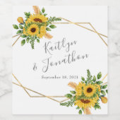 Rustige goudbloem wijn etiket (Enkel label)