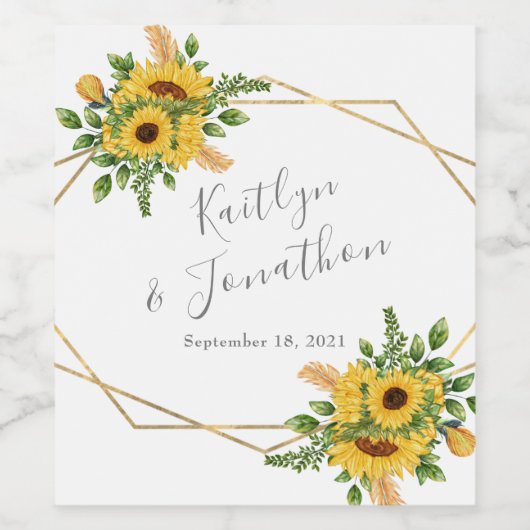 Rustige goudbloem wijn etiket (Enkel label)