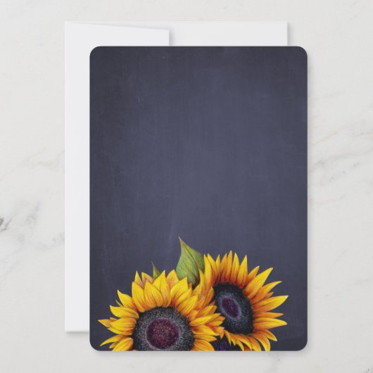 Rustige goudbruiloft voor zonnebloemen kaart (Achterkant)