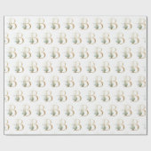 Rustige gouden B-monogram groene loof eucalyptus Cadeaupapier (Vlak)