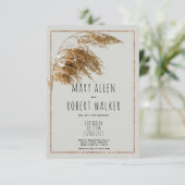 Rustige gouden grijze vochtige bruiloft kaart (Staand voorkant)
