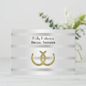 Rustige gouden Hoefijzers Zilver Wht H Vrijgezelle Kaart (Staand voorkant)