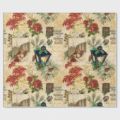 Rustige gouden kerstfeestdagen cadeaupapier (Vlak)