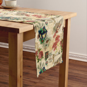 Rustige  gouden kerstfeestdagen lange tafelloper