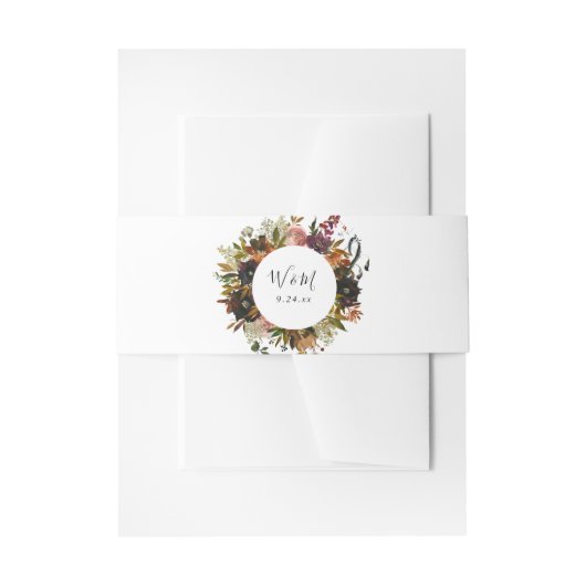 Rustige gouden, Paarse en Blush Pink Floral 3 Uitnodigingen Wikkel (Voorkant Voorbeeld)