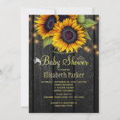 Rustige gouden zonnebloemen, baby shower van hout kaart (Voorkant)