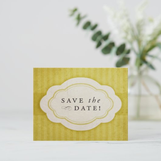 Rustige  Goudgeel bespaart de data Save The Date (Staand voorkant)