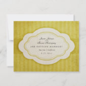 Rustige  Goudgeel bespaart de data Save The Date (Achterkant)