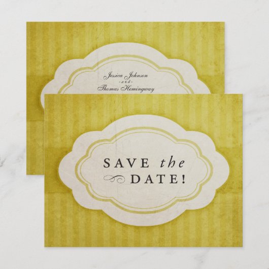 Rustige  Goudgeel bespaart de data Save The Date (Voorkant / Achterkant)