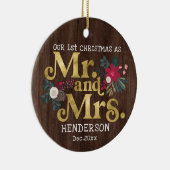 Rustige goudpografie 1ste kerstmis keramisch ornament (Rechts)