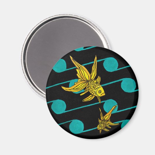 RUSTIGE GOUDVIS MAGNEET (Voorkant / Achterkant)