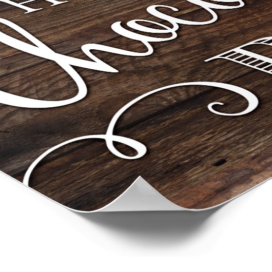 Rustige grafische HOT CHOCOLATE BAR-gebarentafdruk Poster (Hoek)