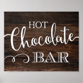 Rustige grafische HOT CHOCOLATE BAR-gebarentafdruk Poster (Voorkant)