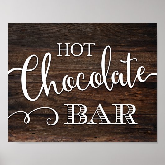 Rustige grafische HOT CHOCOLATE BAR-gebarentafdruk Poster (Voorkant)